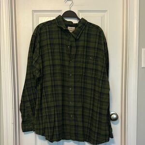 Green and Black Casual Button Down Shirt